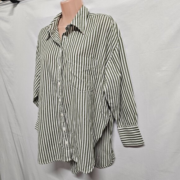 The Bennet Button Down Shirt by Maeve Women Size SP Green - Picture 7 of 14